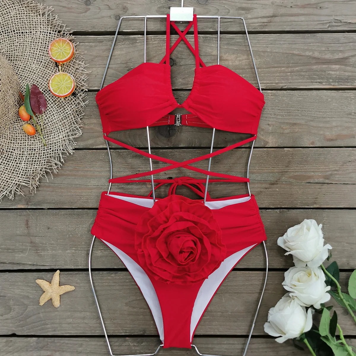 Floral Bikini Set With Cover Up Chic Beachwear