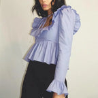 Soft Ruffle Blouse With Long Sleeves
