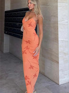 Boho Crochet Beach Slip Dress With Hollow Out Detailing Halter Neck