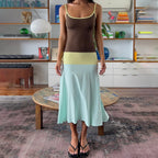 Colorful Spaghetti Strap Maxi Dress Slim Backless Sundress