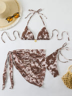 Triangle Bikini Set With Cover Up