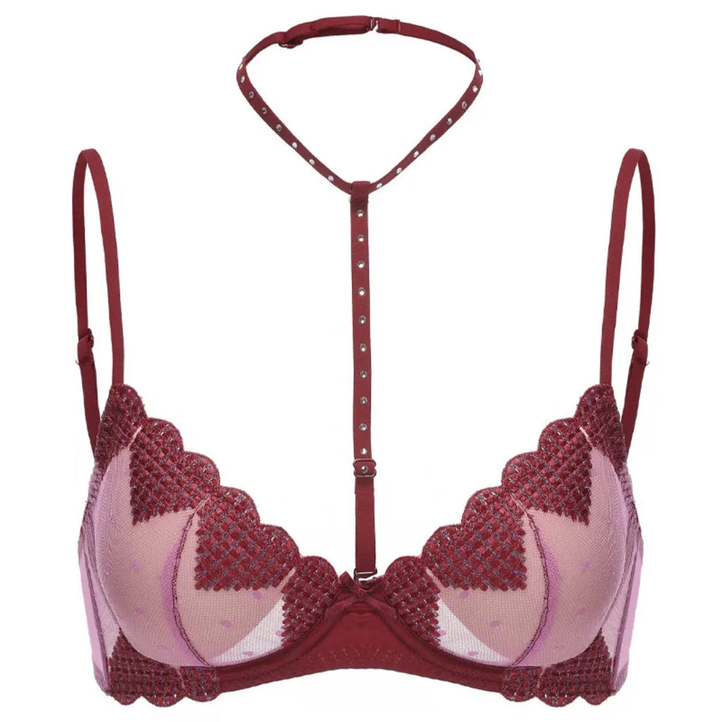 French Embroidered Romance Push Up Bra Set With Steel Ring Delicate Lace And Seductive Coverage