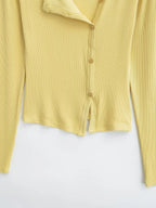 Knit Cardigan With Subtle Side Button Details