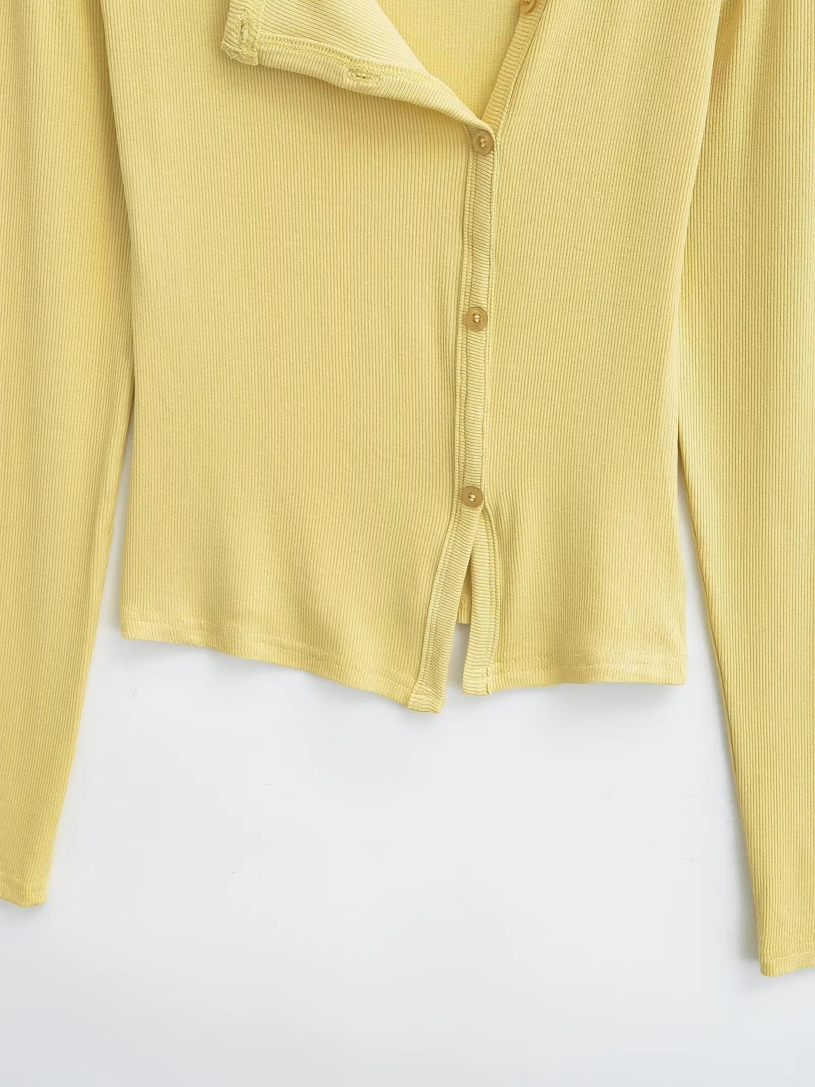 Knit Cardigan With Subtle Side Button Details