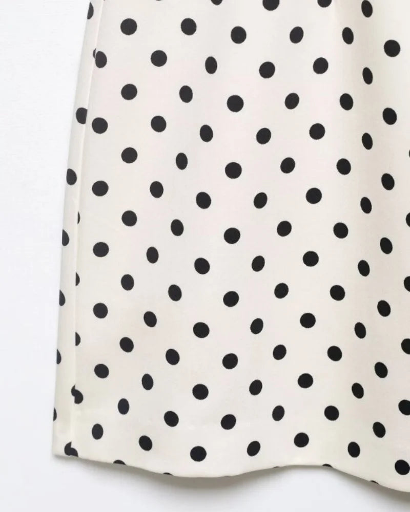 Polka Dot Cutout Bow Front Mini Dress