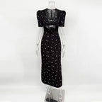 Sexy Hollow Lace High Waist Dress