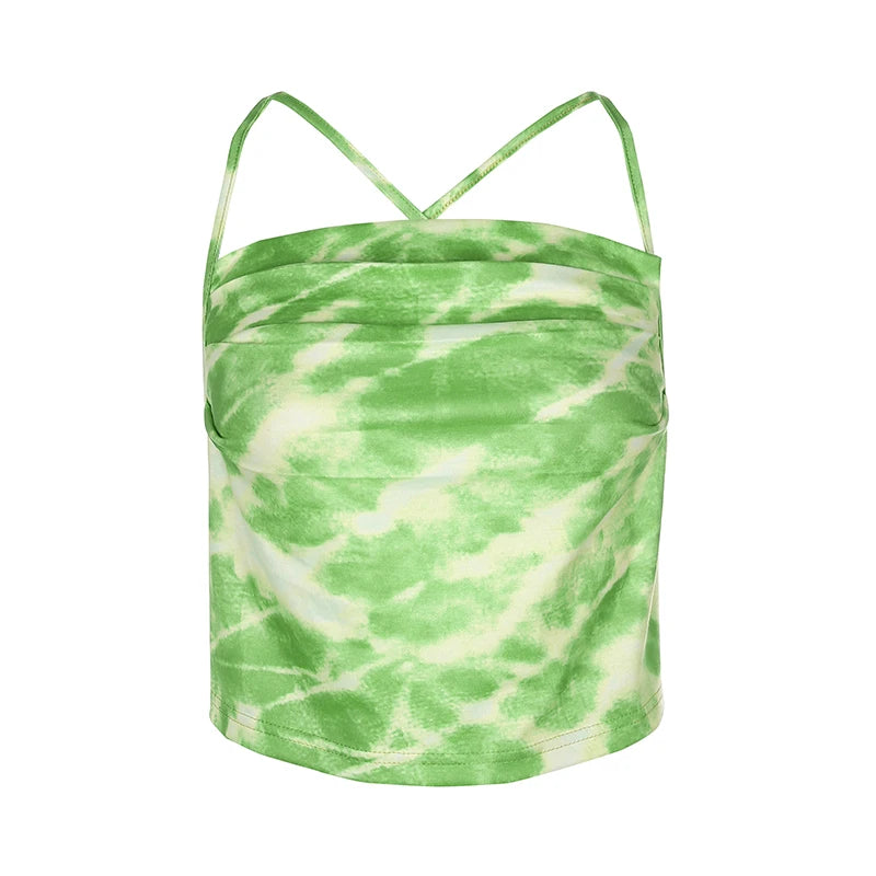 Green Sleeveless Crop Top