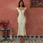 Ladies Off-Shoulder Mermaid Evening Dress With Floral Cutouts