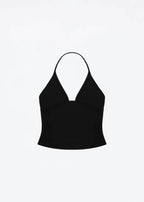 Lace Up Halter Tank And Suspender Long-sleeves Open Back Design For Chic Vibe