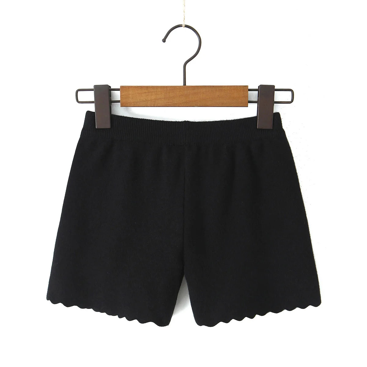 Vintage Two-piece Knit Cardigan And Elastic Waist Shorts Set