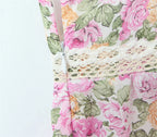 Floral Print Chiffon Sexy Backless Slim Super Short Lace Camis Top