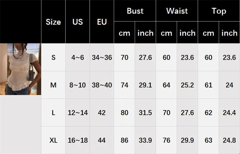 Women's Ribbed Slim Fit Stylish See Through Solid Color Turtleneck Short Sleeve Top