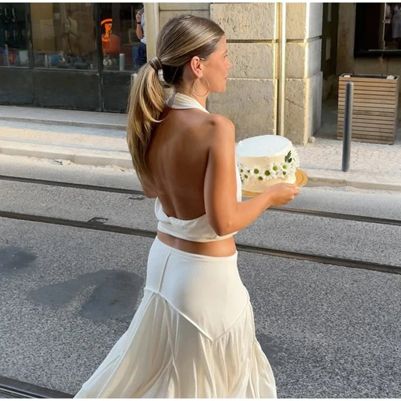 Elegant Asymmetrical A Line Midi Skirt High Waisted Pleated