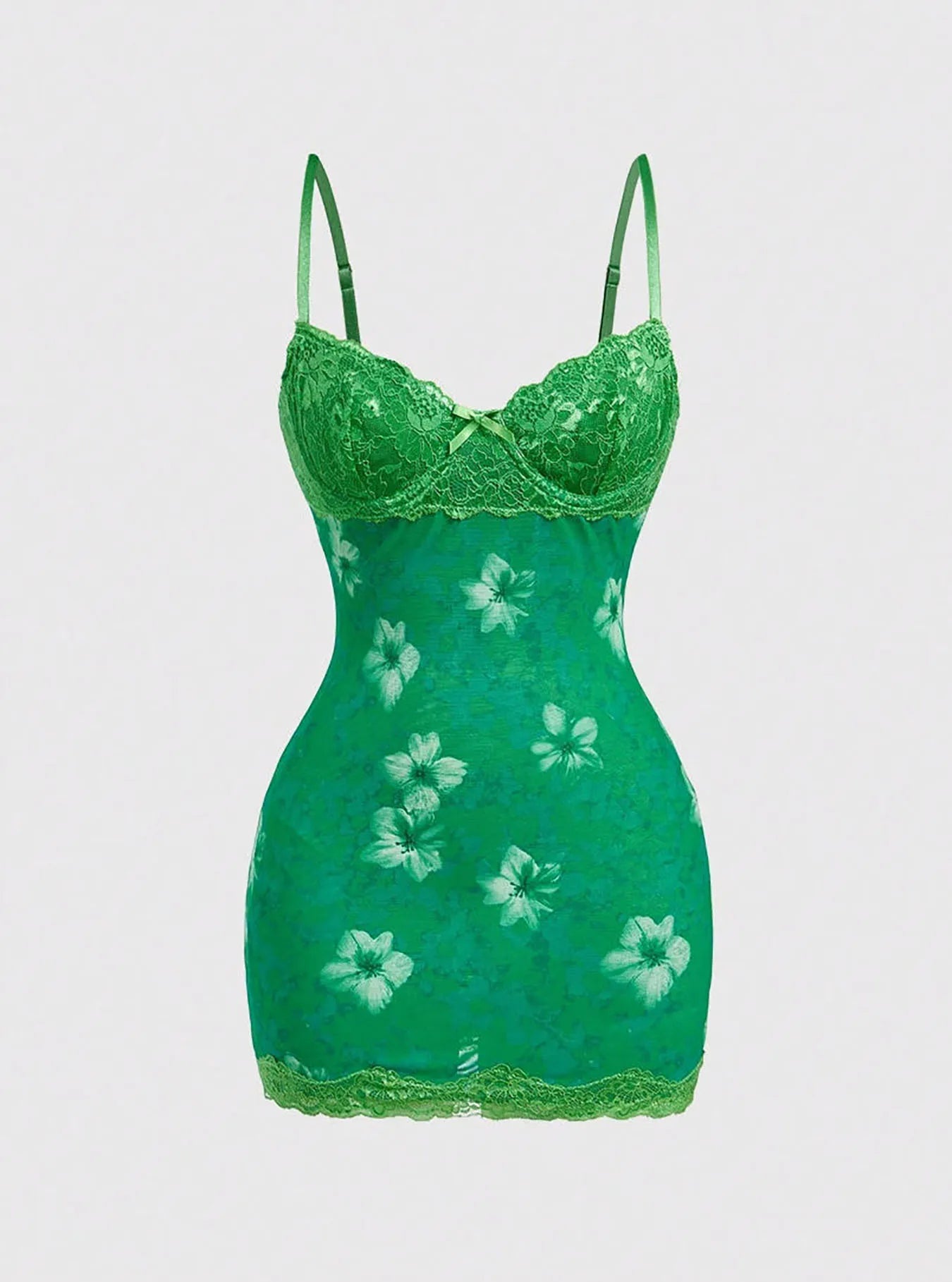 Lace Mini Dress With Spaghetti Straps High Waist Backless Retro Print