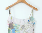 Sunlit Printed Strap Dress With Slim Fit Silhouette