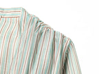 Striped Shirt With Flattering Fit Waist V Neck