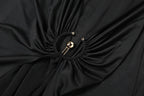 Ruched Maxi Dress For Women Chic Bodycon With Long Sleeves