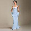 Dreamy Evening Gown With Square Collar And Mermaid Silhouette