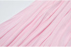 Knit Maxi Dress With Short Sleeve Hollow Detailing And Pleated Skirt