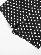 Polka Dot Playsuit With Tassel Details Sleeveless Low-Neck