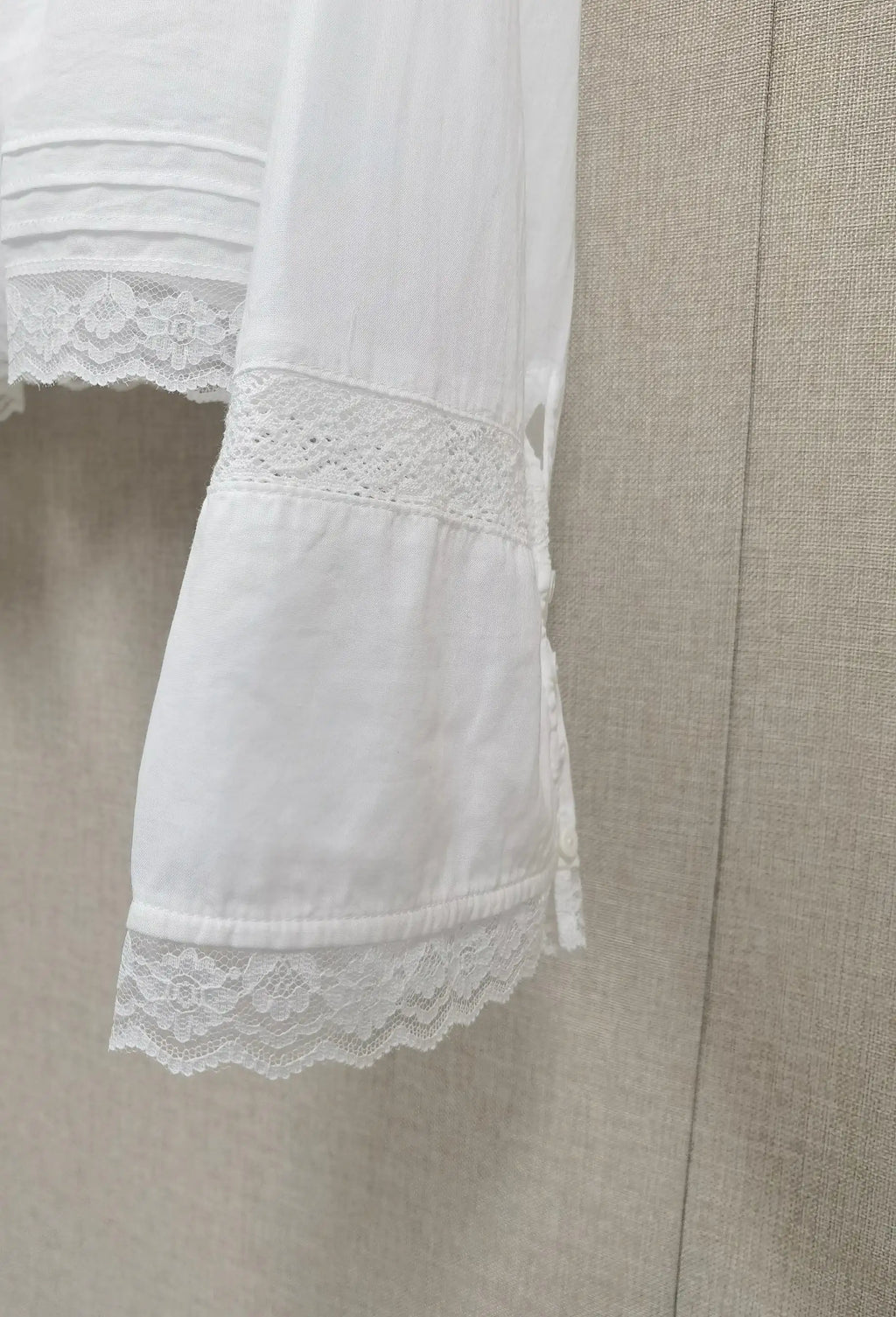 White Lace-up Women Blouse Cotton Bohemian Lace Splice Hollow out U Neck Lightweight Shirt