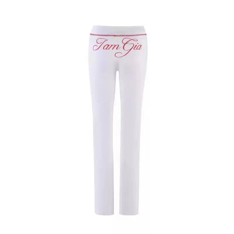 Two Piece Slim Fit Letter Print Hooded Zipper Jacket And Pants Set Open Thread Design