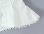 Sexy White Bow Halter V neck Open Buttons Slim Tank Top Women Spliced Ruffles Lace Hem Sleeveless Backless