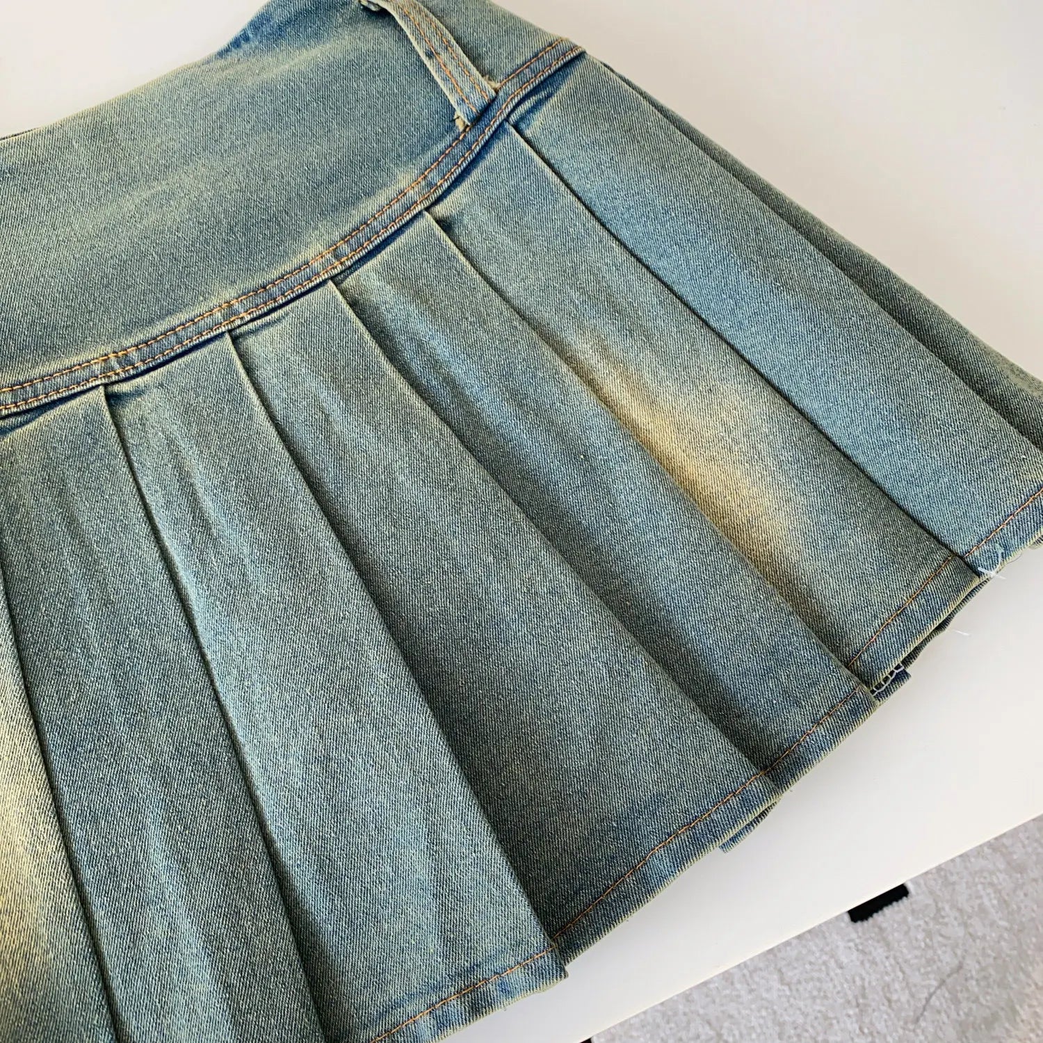 Denim Set With Sleeveless Cami Top And Mini Skirt Slim Fit Zipper