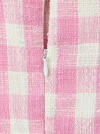 Sweet Plaid Sleeveless Backless Vintage Mini Dress With Halter Neck Slim