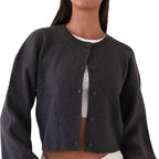 Cozy Loose Cardigan For Women With Open Stitch Knitwear