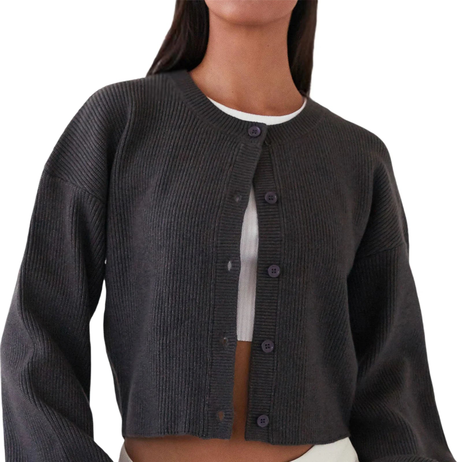 Cozy Loose Cardigan For Women With Open Stitch Knitwear