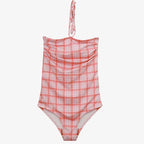 Plaid Push Up Backless One Piece Swimsuit