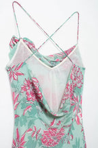 Fairy Garden Coquette Style Floral Print Dress For Women Knee Length