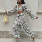Breezy Ruffle Set With Lightweight Top And Flowing Trousers Casual Style