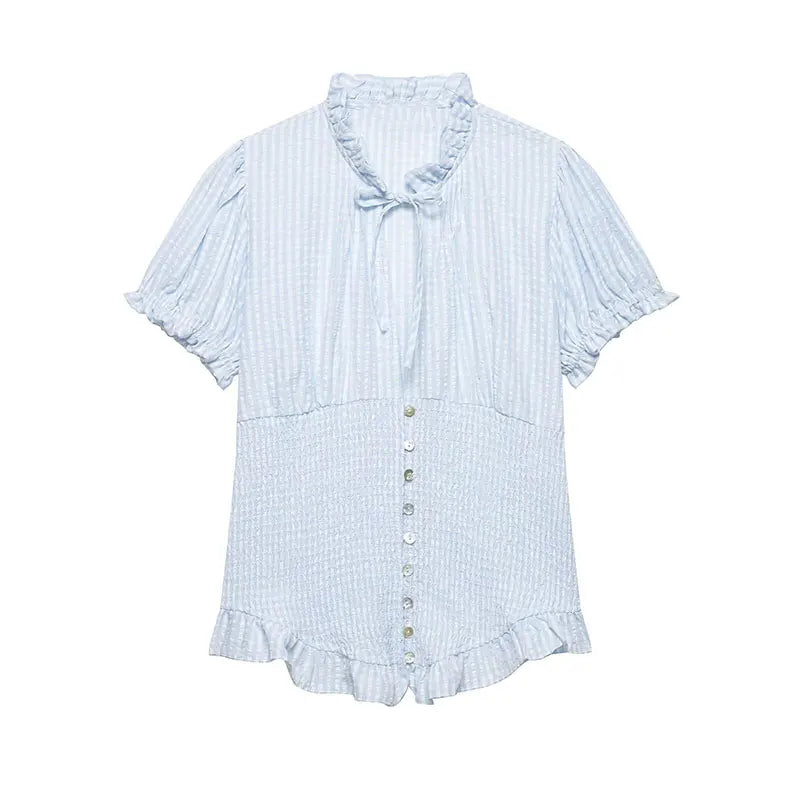 Elegant Chest Cutout Top With Elastic Waist