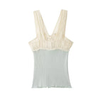 Patchwork Top For Women Casual Versatile With Elegant Vibe And Texture