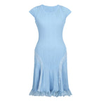 Lace Collar Splice Dress Slimming Fish Tail Gown