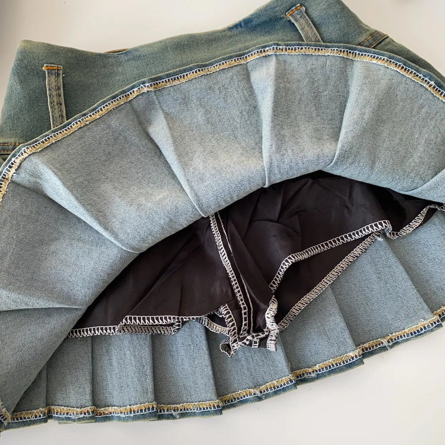 Denim Set With Sleeveless Cami Top And Mini Skirt Slim Fit Zipper