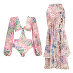 Coastal Chic Swim Set With Crop Top And Skirt Cover Up For Summer Vibes
