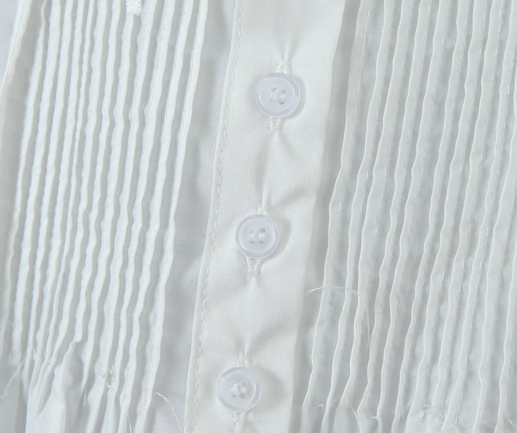 White Lace Trim Crop Top With Ribbon Bow Collar