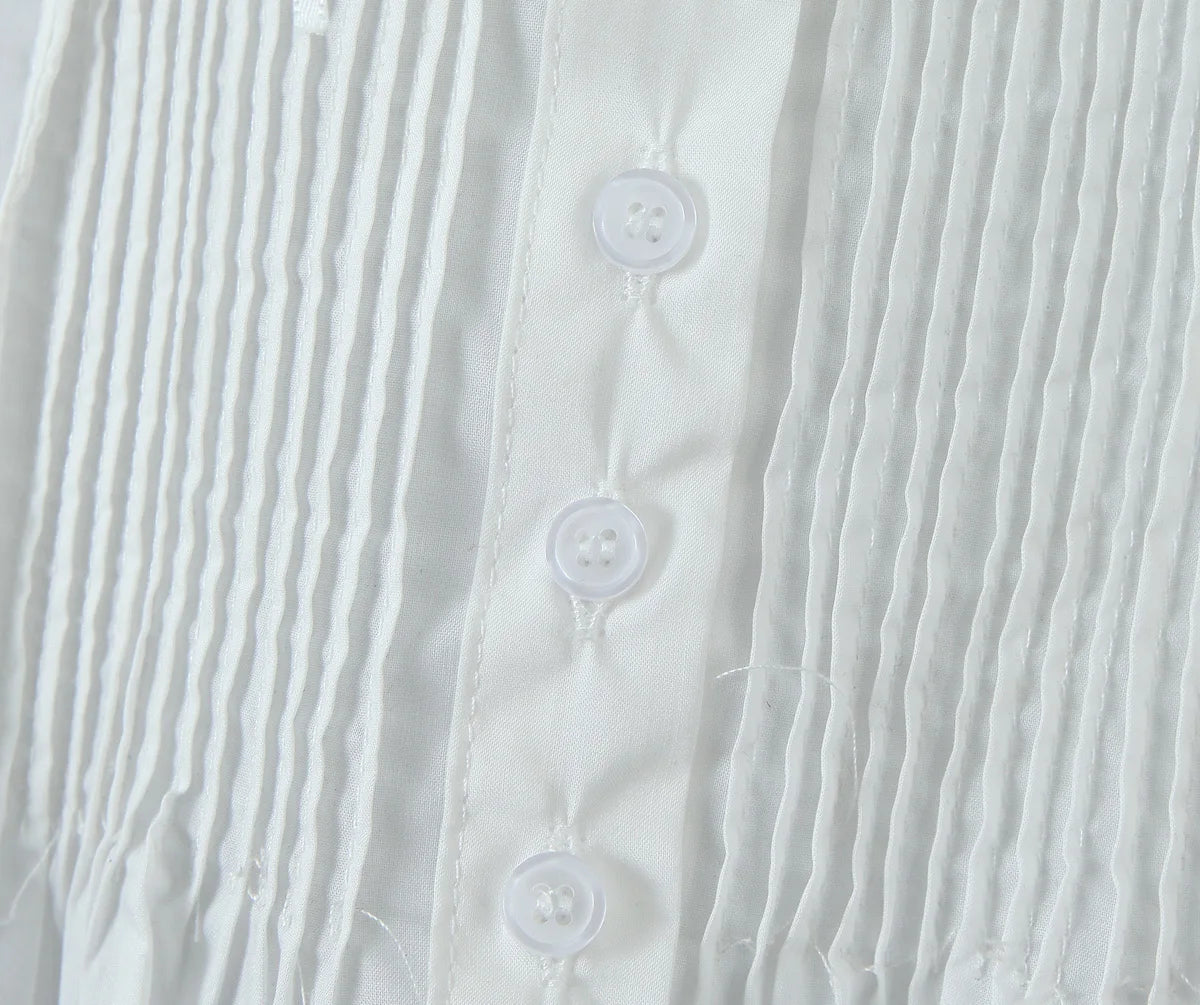 White Lace Trim Crop Top With Ribbon Bow Collar