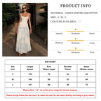 Ladies Sleepwear Spaghetti Strap Pajamas Square Collar Backless Ankle-Length Dress Nightie