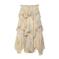 Tiered A-Line Print Ruffle Skirt