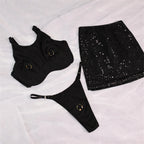 Mini Skirt Push Up Bikini High Cut Monokini Beachwear