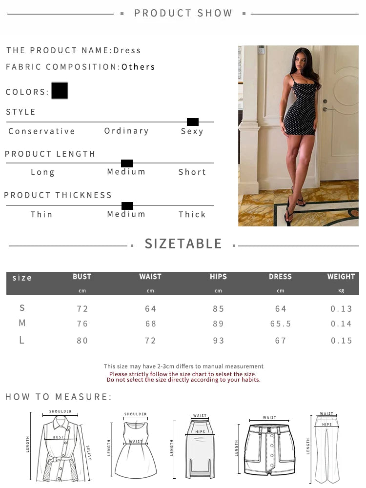 Black Polka Dot Backless Bodycon Dress With Low Neckline