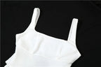 White Backless Halter Bowknot Sweet A Line Mini Dress