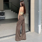Antiwrinkle Flare Pants With Slimming Comfort Low Waisted