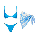 Blue Push Up Bikini Set For Women Adjustable Straps Flattering Silhouette Boutique Swimwear