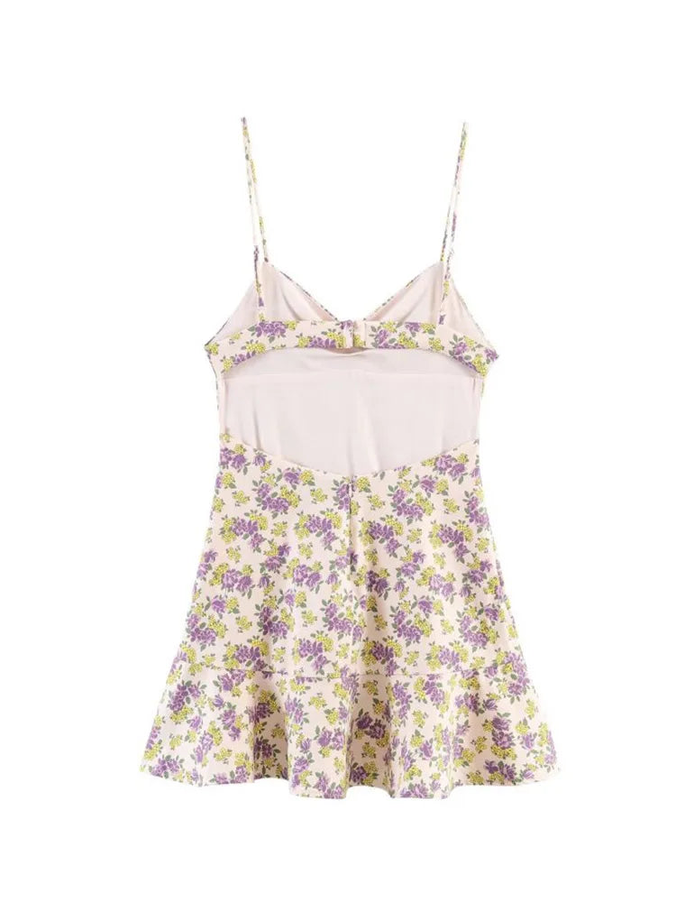 Vintage Print Strap Dress