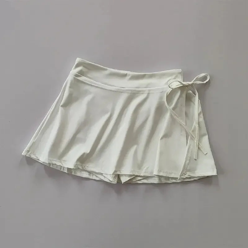 Versatile Athletic Skirt With Built In Shorts Quick Dry Fabric Side Split